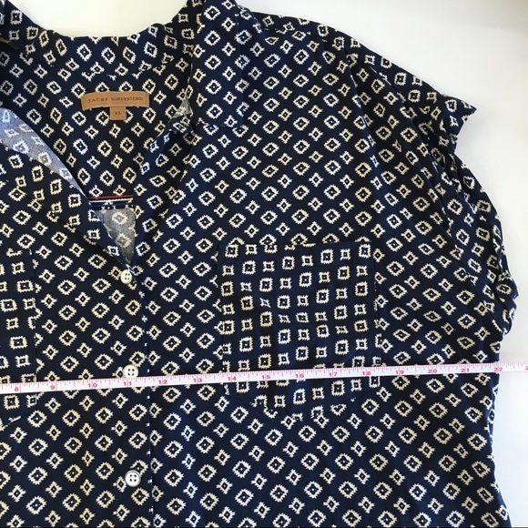 Jachs Girlfriend Navy Blue Southwest Aztec Blouse - Picture 7 of 9
